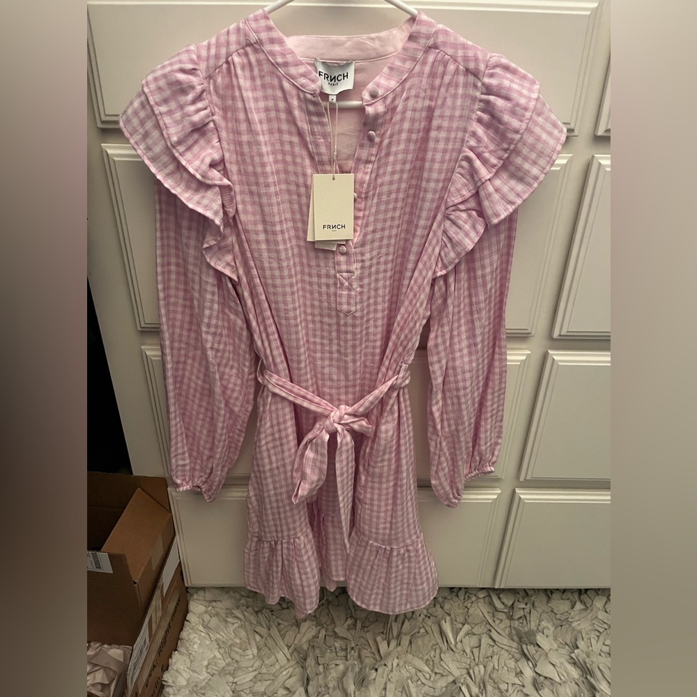 Frnch lavender checkered dress size M